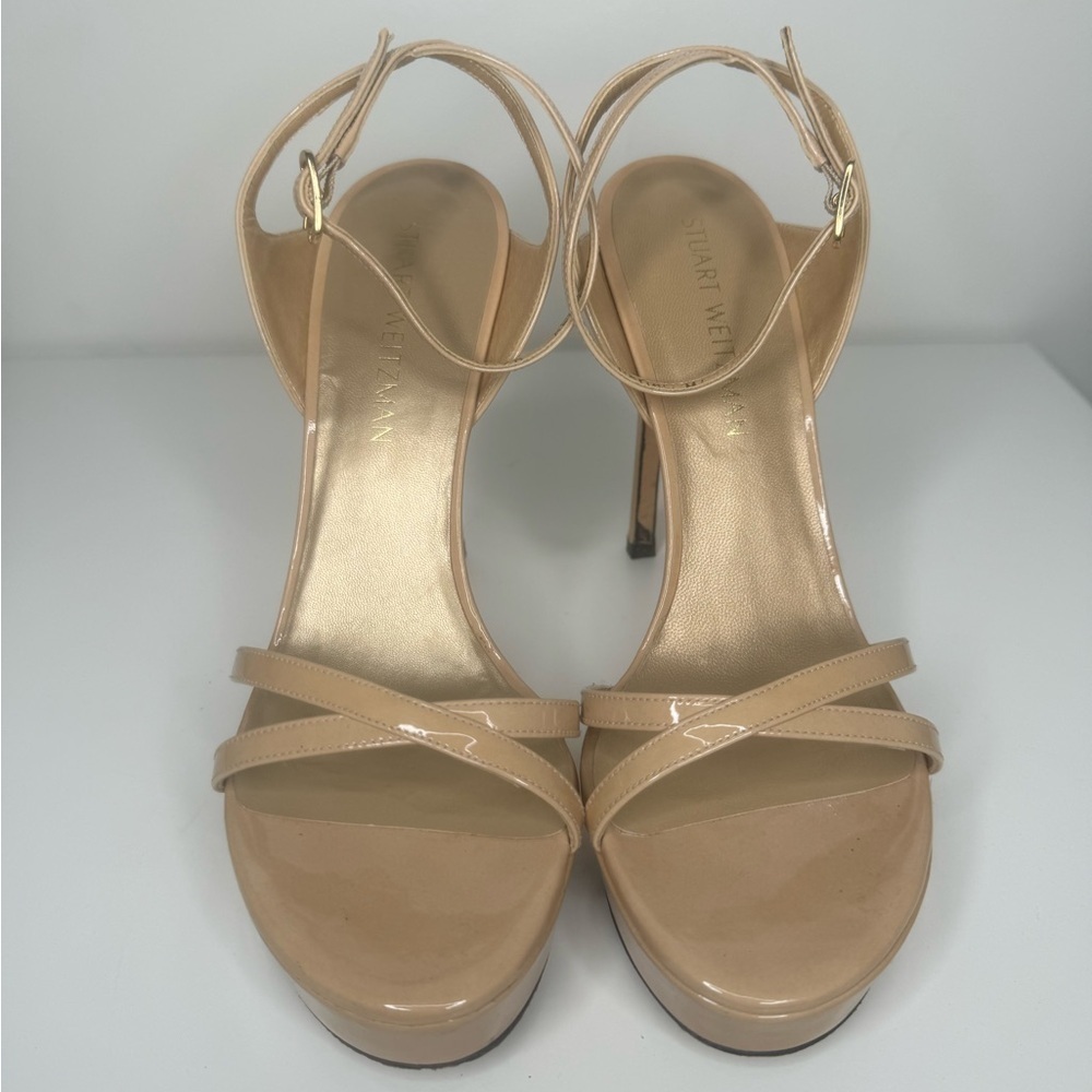 Stuart Weitzman Bebare Patent Platform Sandals - … - image 2